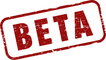 Beta grunge rubber stamp. Vintage old red color texture frame, Beta element for your product. Vector illustration.