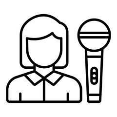 Obraz premium Journalist Female Icon Style