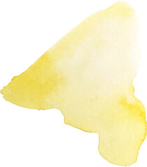 Watercolor Yellow Stain isolated on transparent background
