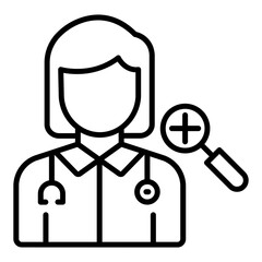 Dermatologist Female Icon Style