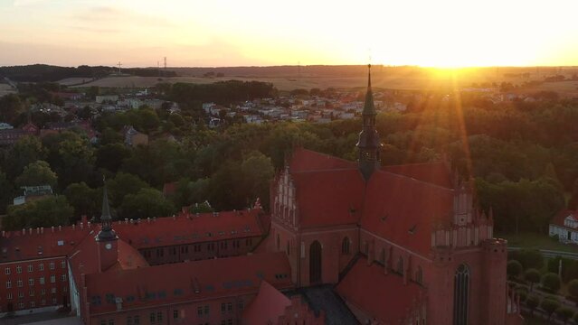 The Roman Catholic Diocese of Pelplin at sunset, Poland