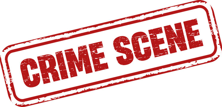 Crime scene grunge rubber stamp. Vintage old red color texture frame, Crime scene element for your product. Vector illustration.