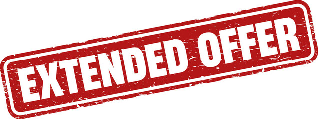 Extended offer grunge rubber stamp. Vintage old red color texture frame, Extended offer element for your product. Vector illustration.