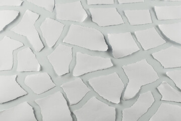 Empty white paper pieces isolated.