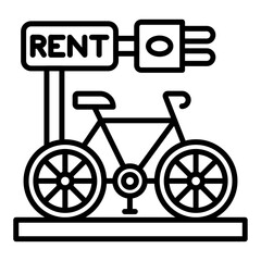 Electric Bicycle Rental Icon Style