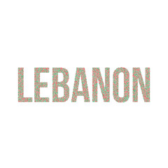 Lebanon Silhouette Pixelated pattern map illustration