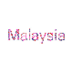 Malaysia Silhouette Pixelated pattern map illustration