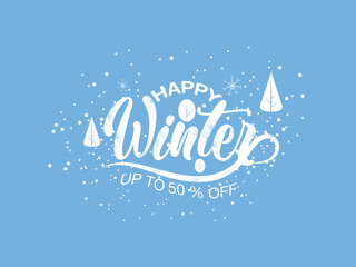 Winter Sale poster with winter background
