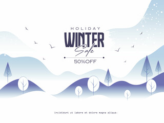 Winter Sale poster with winter background
