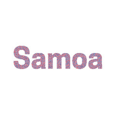 Samoa Silhouette Pixelated pattern map illustration