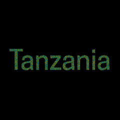 Tanzania Silhouette Pixelated pattern map illustration