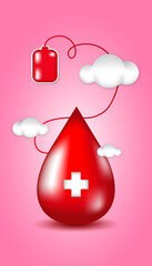 Donate blood poster for blood donation day, month campaign and medical purposes