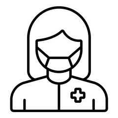 Female Surgeon Icon Style