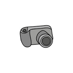 Doodle photo camera icon.