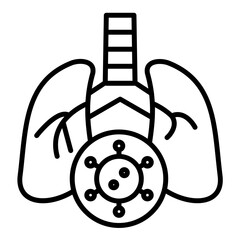 Lungs Infection Icon Style