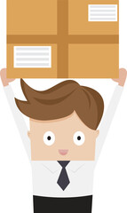 businessman holding packaging box