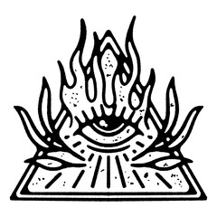 All Seeing Eye Boho Tattoo Design