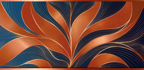 Decorative abstract image is made in bronze color
