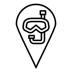 Diving Destination Icon Style