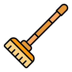 Floor Mop Filled Line Icon