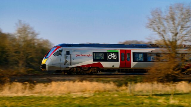 Greater Anglia Flirt Train at Speed