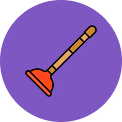 Plunger Multicolor Circle Filled Line Icon