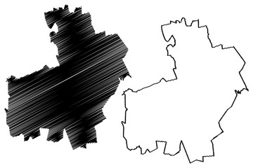 Nazas municipality (Estado Libre y Soberano de Durango, Mexico, United Mexican States) map vector illustration, scribble sketch Nazas map