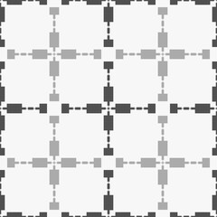 Monochrome seamless pattern with ethnic geometric ornament.