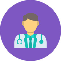 Doctor Multicolor Circle Flat Icon