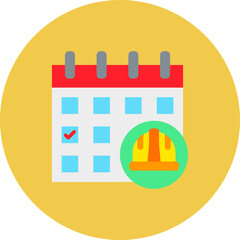 Labor Day Multicolor Circle Flat Icon