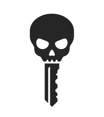Modern skull key for hidden treasure vector icon