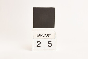Calendar with the date January 25 and a place for designers. Illustration for an event of a certain...