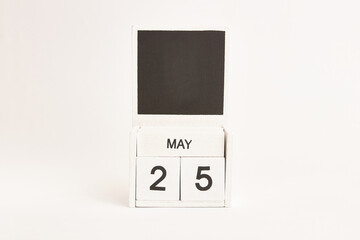 Calendar with the date May 25 and a place for designers. Illustration for an event of a certain date.