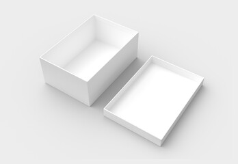 open box with lid. 3d render
