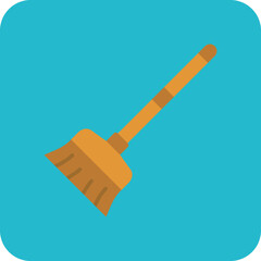 Broom Multicolor Round Corner Flat Icon