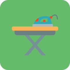 Ironing Multicolor Round Corner Flat Icon