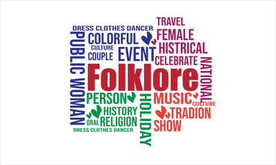 Folklore Word Cloud Concept Design