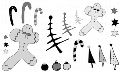 Christmas Ornaments  in Black and White