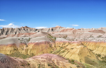 The Yellow Mounds area of Badlands National Park. The mounds are an example of a fossil soil, or paleosol.