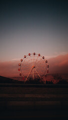 Ferris wheel at sunset in the desert