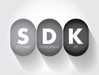 SDK - Software Development Kit is a collection of software development tools in one installable package, acronym text concept background