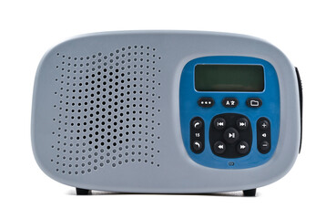 small radio on white background