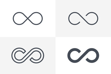 Infinity icon set vector. Infinity icon bundle isolated on white background