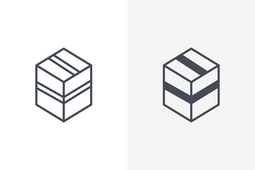 Package icon set vector. Box icon bundle isolated on white background