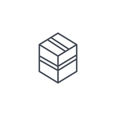 Package icon vector. Box line icon vector isolated on white background