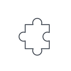 Puzzle icon vector. Piece line icon vector isolated on white background