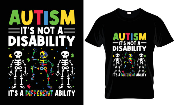  Autism Awareness day typography T-shirt design  Autism Awareness day typography T-shirt design, vintage, retro, custom. autism, autistic, heart, love autism day ribbon t-shirt design vector