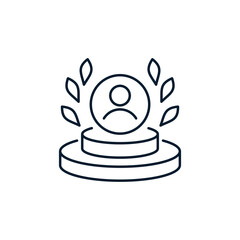 The concept of the best employee, reward program. Vector icon isolated on white background.