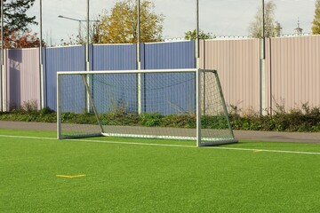 Fototapeta premium Green grass soccer field