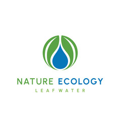 Water drop and leaf, Eco nature, spa, aquascape Logotype. Environment, natural liquid. Colorful Vector flat icon logo for business company. Corporate identity design element.